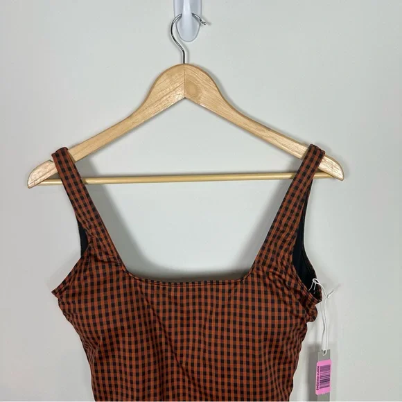 Everlane Nyle Gingham One Piece Swim Suit - Picture 3 of 11
